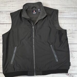 Champs Men's Black Vest Fleece‎ Lined Puffy & Warm Golf Or Hiking Vest